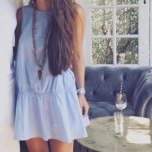 Zara Drop Waist Poplin Romper Dress
